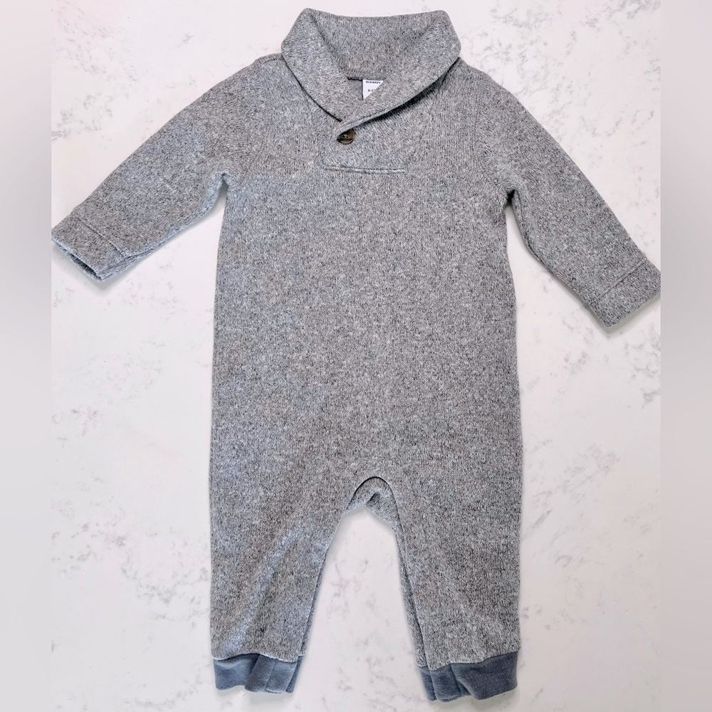 Old Navy Infant Long Sleeve Collared Jumpsuit, Fleece Lined, 6-12 months